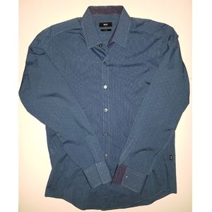 HUGO BOSS Men's Medium Slim Fit Blue Polka Dot